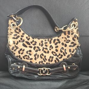 Wilsons Leather  Leopard Print and Black Women's Bag